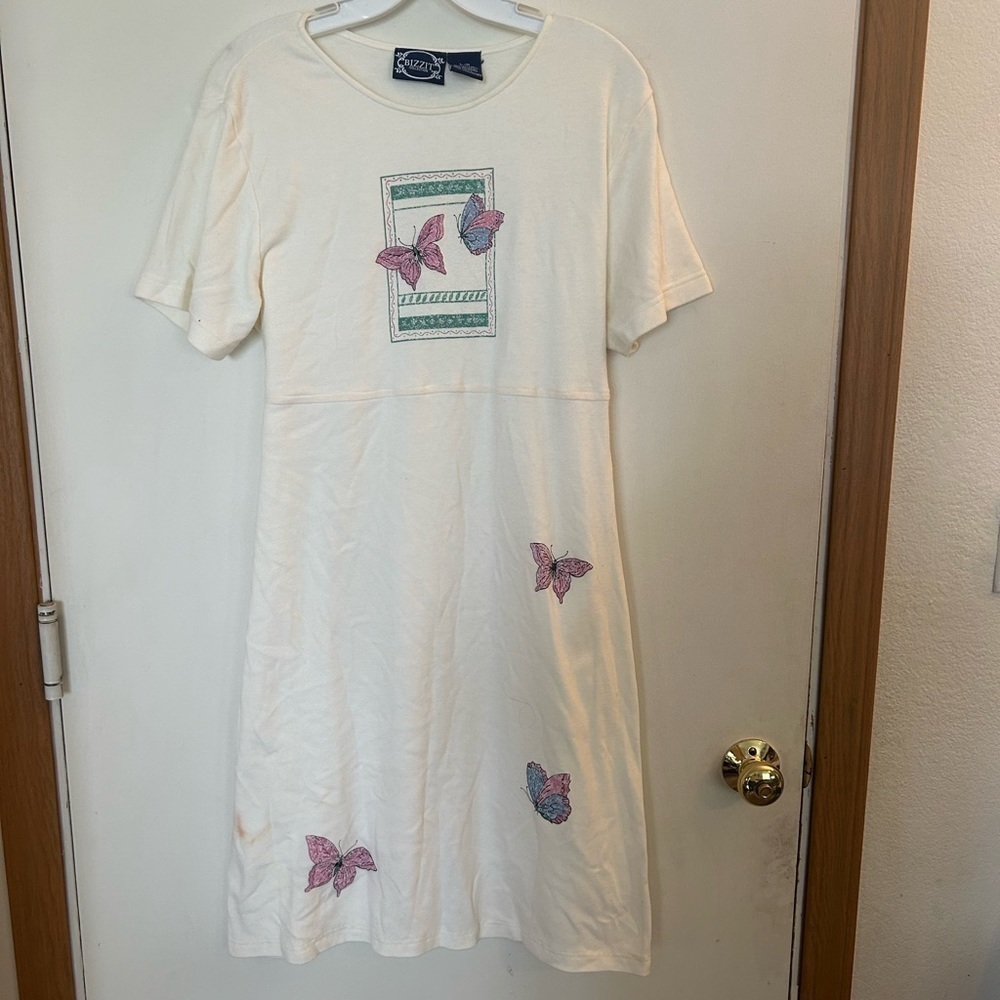 Vintage Bizzit Modest butterfly dress with tie back large